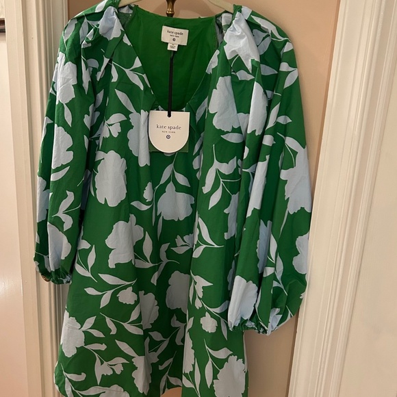 Kate Spade Green and White Floral Mini Dress - Picture 6 of 8